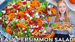 Easy Pomegranate Persimmon Salad | Holiday Salad Recipe