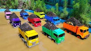 Membersihkan Mobil Truk Tayo Pasir Dan Menemukan Truk Molen, Excavator, Slender, Forklift, Bulldozer