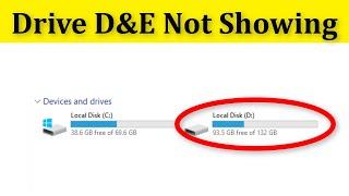 How To Fix (D Drive Or E Drive) Not Showing My Computer || (E Drive Or D Drive) Missing My Computer