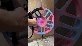 Powder coating process is always cool to watch. #powdercoating #custom #satisfying #process