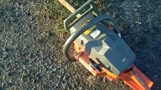 Husqvarna 61 chainsaw 1st run with bar and chain