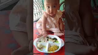 First time eating baby..।।। মুখে ভাতের দিন প্রথম তার সামনে খাবার দিলাম।