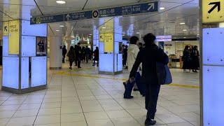 Shinjuku-sanchome Station Morning Walk | Tokyo Metro Marunouchi Line to Fukutoshin Line | Japan 4K