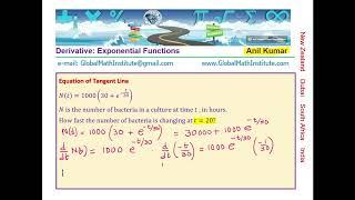 Find Rate of Change of Bacteria Growth at t = 20 Calculus Exponential Functions