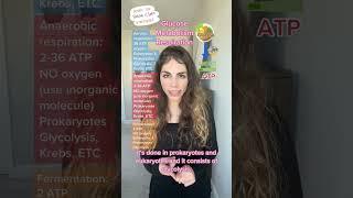 Cell metabolism respiration aerobic anaerobic fermentation in 1 minute #biology #science