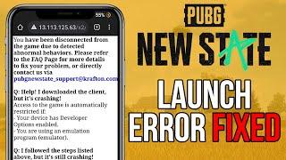 PUBG NEW STATE Not Opening Problem Solution | PUBG NEW STATE Developer Options Crash Fixed 100% Work