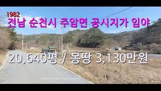 [번호 1982}전남 순천시 주암면 공시지가 임야 급매물