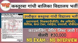 Kasturba Gandhi Vidyalaya PGT counseling merit list 2025 | kgbv counseling merit list Barabanki