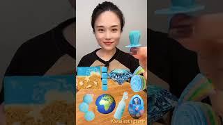 Emoji Eating Challenge ( Beach Ice creams, Diamond, Candy, Globe) | #asmr #food