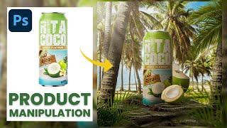 Product manipulation in Photoshop | Coconut water poster design | Photoshop tutorial