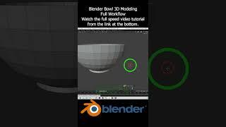 Blender Bowl 3D Modeling Workflow #Blender #bowl #3dmodeling #tutorial