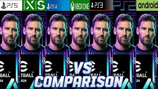 eFootball 2024 PS5 Vs Xbox XS Vs PS4 Vs Xbox One Vs PS3 Vs PS2 Vs Android