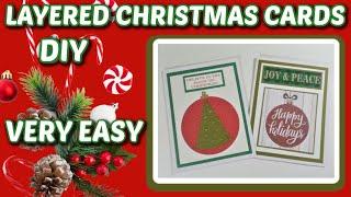 LAYERED CHRISTMAS CARDS DIY VERY EASY