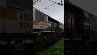 Spectacular Departure Of Poorna Express In Rain! Led By Puneri WDP4D