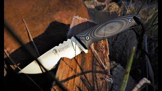 NedFoss Bushcraft und Outdoor Messer - Feuer machen , Schneidtest und Holz spalten