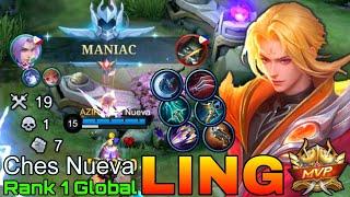 MANIAC with 19 Kills Ling Powerful Jungler - Top 1 Global Ling by Ches Nueva - Mobile Legends