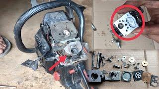 How to Repair Chainsaw Starting Problem ! How To Check Carburetor  At Home