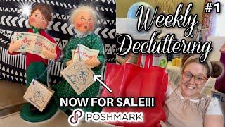 Weekly *DECLUTTERING* Episode #1 | Listing on Poshmark | Vintage Annalee Dolls For Sale!!!