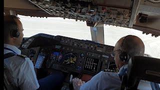 BOEING 747, THE JUMBO JET  TAKEOFF.  NICE COCKPIT AND PILOTS VIEW