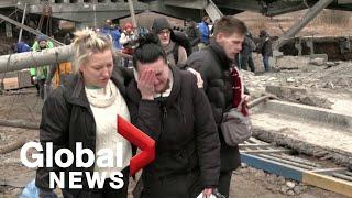 Russia-Ukraine conflict: Fleeing Irpin residents recount Russian bombardments