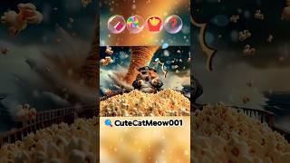 Cat’s Funny Food Quests 3 - Popcorn Tornado?️#cat #cute #catlover