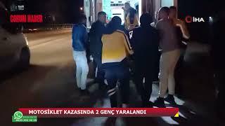 MOTOSİKLET KAZASINDA 2 GENÇ YARALANDI