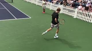 Andrey Rublev hitting session at The BNP Paribas Open 2018