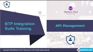 SAP API Management | API Management SAP Integration Suite Training | SAP API-M | Mentors Pool