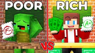 Poor Mikey Student vs Rich JJ Student Survival Battle in Minecraft Maizen!