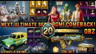 NEXT ULTIMATE SET | BGMI COMEBACK SETS | QBZ UPGRADE SKIN ON-HIT EFFECT | UPCOMING SETS & VEHICLE'S