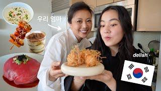 Cooking VIRAL KOREAN RECIPES with my KOREAN MOM (from culinary class wars!)