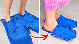 ¡NO TIRES TUS VIEJOS JEANS! - FANTÁSTICAS IDEAS DE RECICLADO DE JEANS VIEJOS