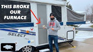 Our Pop Up Camper’s FURNACE Broke! | Tips & Tricks for TROUBLESHOOTING Your Furnace 