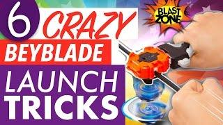 6 Crazy Beyblade Launch Tricks!  Beyblade Burst Tips & How to win at Beyblades!  ベイブレードバースト  百叶窗