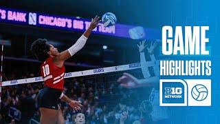 Wisconsin at Northwestern  | Highlights | Big Ten Volleyball | 09/28/2024