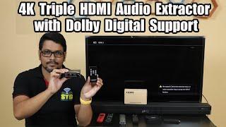 Hindi || Tobo 4K Tripple HDMI Audio Extractor with Dolby Digital Support Unboxing & Review