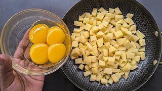 Just Add Eggs With Potatoes Its So Delicious! Simple Breakfast Recipe. Healthy Cheap & Tasty Snacks.