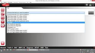 Delphi Ds150 - Renault Trafic - Engine Components Test Menu