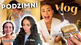 PRVNÍ PODZIMNÍ VLOG II recept na pumpkin spice dortík, tutoriál na vlny, rozbalování nového nábytku