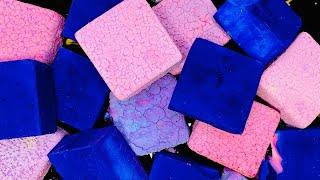 ASMR | Dusty Dyed Blink and Pastel Pasted pink Blocks  | Gym Chalk ASMR | Pebbles Play