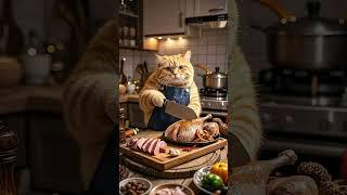 Chef Cat in the Kitchen: Cooking Up a Feast! | Funny & Cute Animation #cat #chef #cute #funny #food