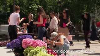 L'Artensia: a street art piece in Paris with origami Hydrangeas