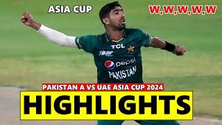 PAKISTAN VS UAE EMERGING ASIA CUP FULL MATCH HIGHLIGHTS 2024 | PAK VS UAE