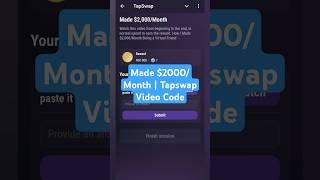 Made $2000/Month | Tapswap Video Code