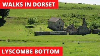 WALKS IN DORSET at LYSCOMBE BOTTOM (AND EXPLORING THE DESERTED VILLAGE  AT LYSCOMBE)  (4K)