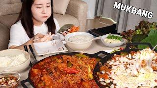 요리 먹방 :) 콩불 치즈볶음밥 먹기 위해 만든 매콤한 콩나물 불고기 ~ | spicy bean sprouts bulgogi | cheese fried rice | mukbang.