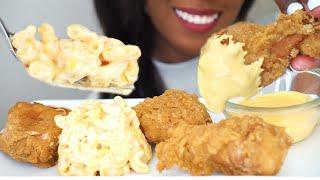 ASMR | VEGAN FRIED CHICKEN -  MAC N CHEESE! | MUKBANG