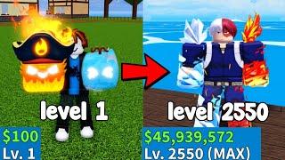 Becoming Shoto Todoroki with Ice and Flame Awakening Noob to Pro in Blox fruits