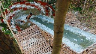 Dig To Build Swimming Pool And Build Water Slide House In The Jungle (part 2)