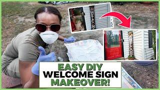 DIY Welcome Sign Makeover | Easy Porch Decor DIY Project